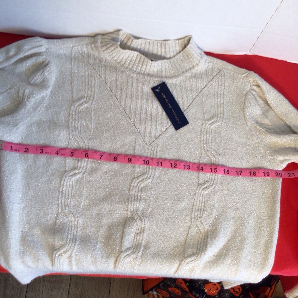 ADRIENNE VITTADINI Sweater‎ Women's PL Knit Pullover With Glamour NWT - Picture 12 of 13